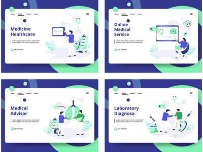 网页设计模板集(Set of web page design templates)