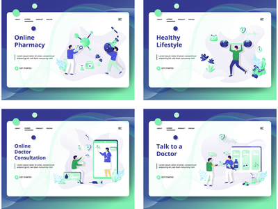 网页设计模板集(Set of web page design templates)
