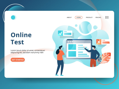 登陆页面在线测试矢量(Landing Page Online Test vector)