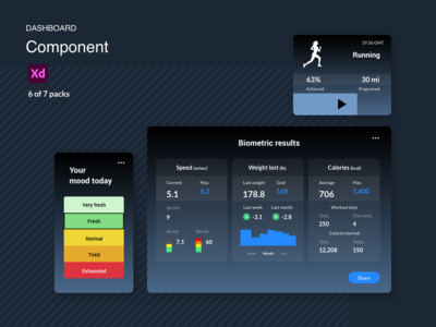 仪表板组件 - 健身(Dashboard Components - Fitness)