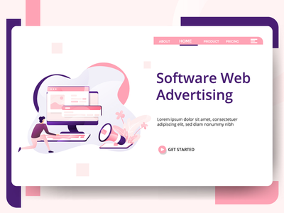 软件网络广告现代插画矢量(Software Web Advertising modern illustration vector)