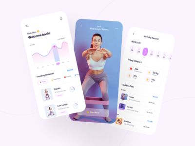 健身移动应用程序用户界面(Fitness Mobile App UI)