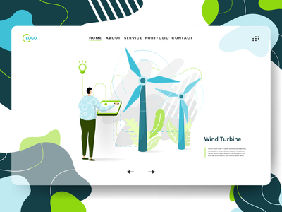 登陆页面风力涡轮机(Landing page Wind Turbine)