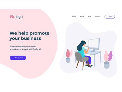 平面插图登陆页面(Flat Illustration Landing Pages)