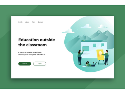 平面插图登陆页面(Flat Illustration Landing Pages)