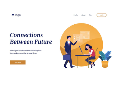 平面插图登陆页面(Flat Illustration Landing Pages)