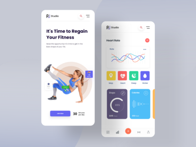 健身应用界面(Fitness App UI)