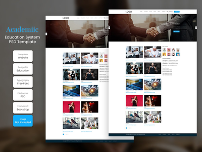 学术教育课程大学新闻页面PSD网页模板(Academiic Education Course University News Page PSD Web Template)
