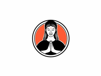 Namaste Namaskar 或 Namaskaram 姿势复古风格的印度女孩(Indian Girl in Namaste Namaskar or Namaskaram Pose Retro Style)