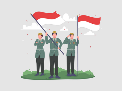 印尼老兵图(Indonesian Veteran Soldiers Illustration)