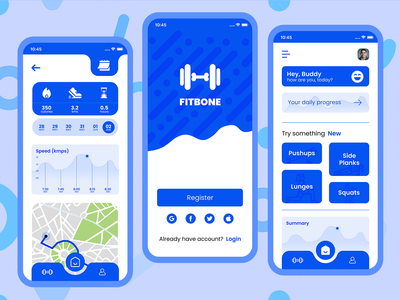 适用于 android 和 ios 的 Fitbone 健身应用程序 UI(Fitbone Fitness App UI for android and ios)