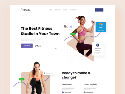 健身网站标题探索V01(Fitness Website header exploration V01)