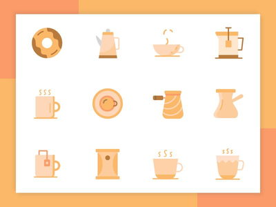 平面咖啡图标(Flat Coffee Icon)