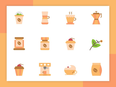 平咖啡图标03(Flat Coffee Icon 03)