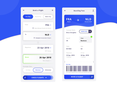 飞行应用程序 UI 套件(Flight App UI Kit)