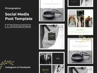 摄影师的社交媒体帖子模板(Social Media Post Template For Photographer)