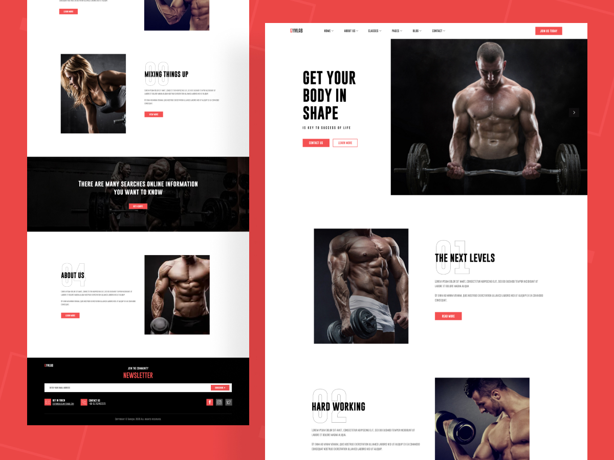 健身健身房网站设计(Fitness Gym Website Design)