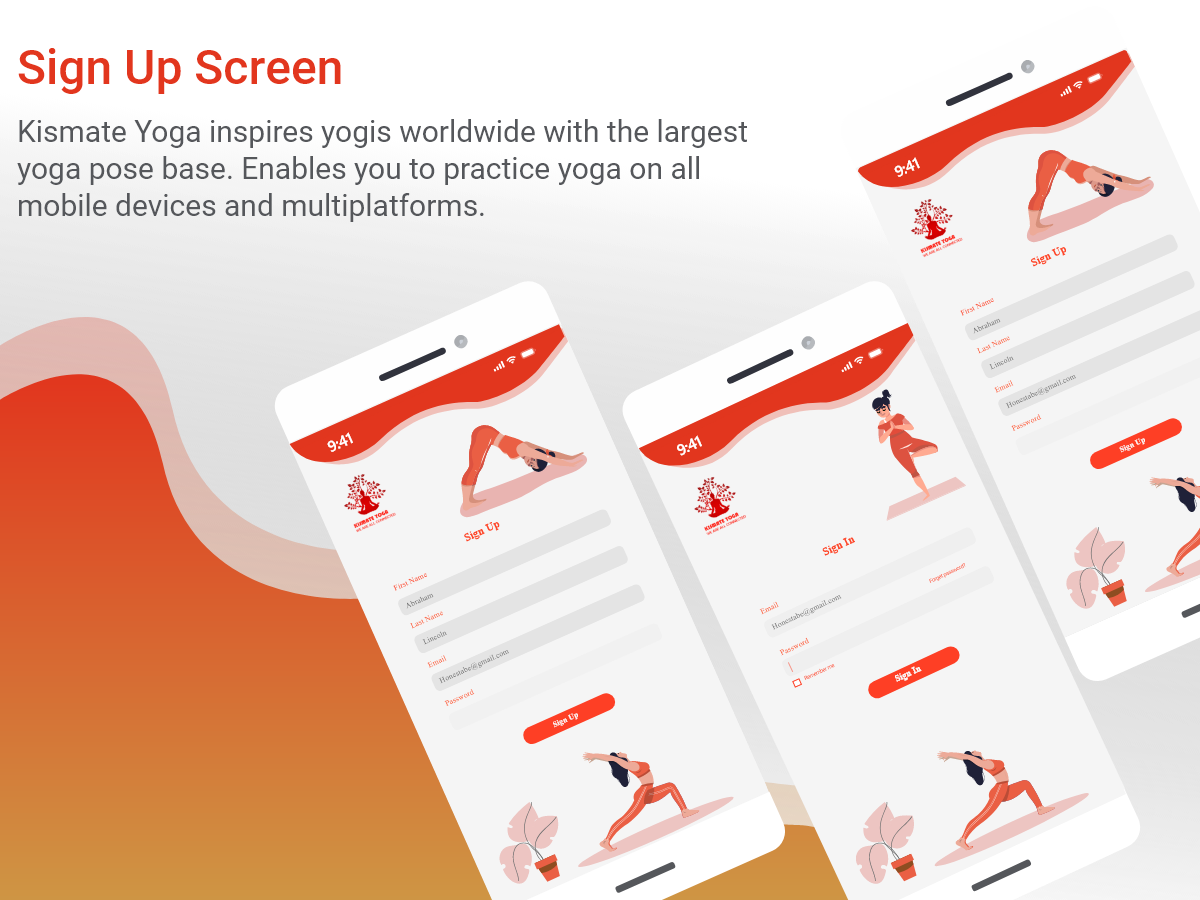 瑜伽注册屏幕(Yoga sign up screen)