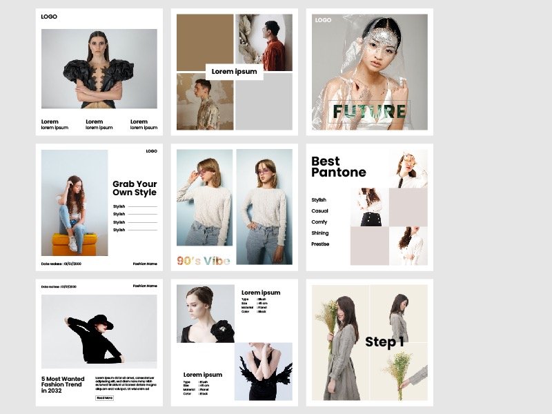 极简白色时尚社交媒体帖子模板(minimalist white fashion social media post template)