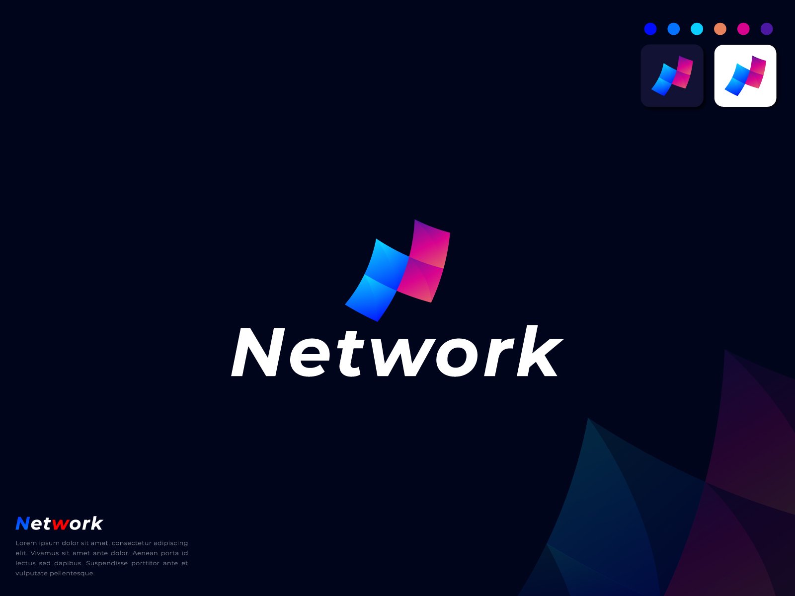 现代标志设计矢量-商业标志(N modern logo design vector - Business logo)