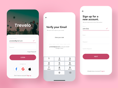 旅游应用登录注册(Travel app login signup)