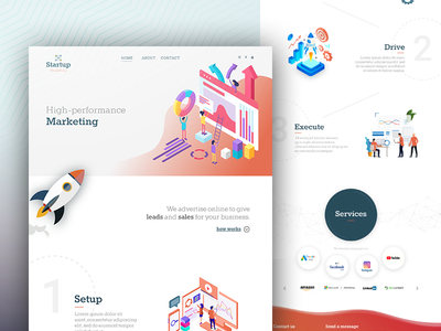 免费登陆页面营销业务 - Adobe XD(FREE Landing Page Marketing Business - Adobe XD)