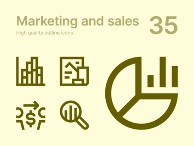 市场营销和销售图标(Marketing and Sales icons)