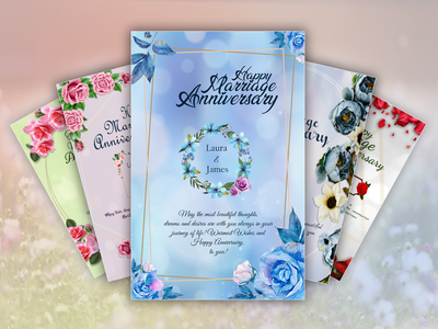 结婚周年祝福传单模板 - 2(Marriage Anniversary Wishes Flyer Templates - 2)