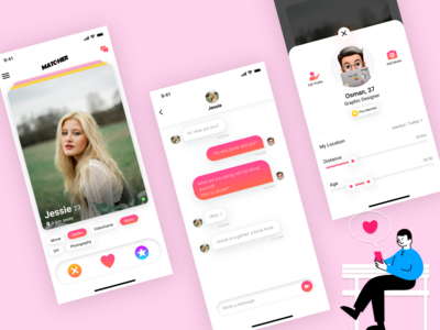 Matcher Friend Finder 应用程序 UI 套件(Matcher Friend Finder App UI Kits)