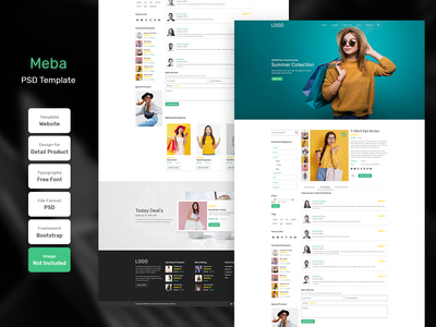 Meba 时尚商店详细信息产品 PSD Web 模板(Meba Fashion Store Detail Product PSD Web Template)