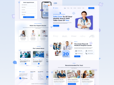 MedDoc网站首页UI设计(MedDoc Website Homepage UI Design)