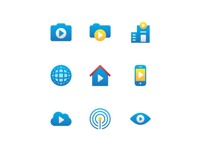 媒体多媒体图标集矢量(Media multimedia icon set vector)