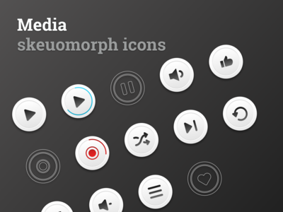 媒体 skeuomorph 图标(Media skeuomorph icons)