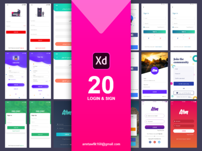 登录和注册 - 20 个 UI 套件(Login & Sign up - 20 UI Kits)