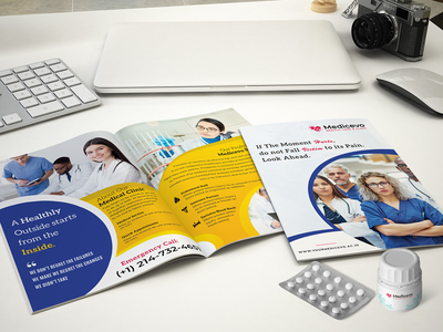 医疗手册双折模板-01(Medical Brochure Bifold Template-01)