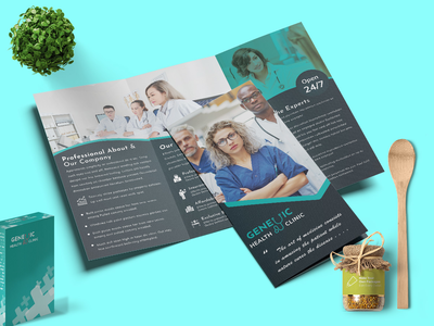 医疗手册三折模板-02(Medical Brochure Trifold Template-02)