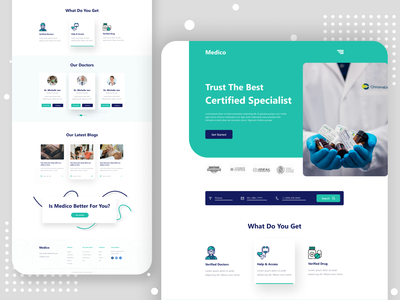 医疗保健登陆页面概念(Medical Health Care Landing Page Concept)