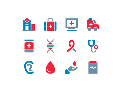 医学概念图标集矢量隔离(Medical concept icon set vector isolated)