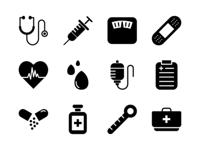 医疗图标集字形(Medical Icon Set Glyph)