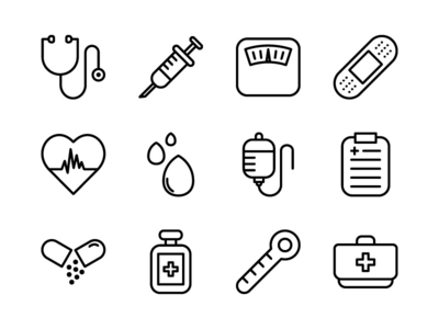 医疗图标集大纲(Medical Icon Set Outline)