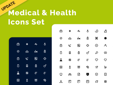 医疗与健康图标集-更新！(Medical & Health Icons Set - updated!)