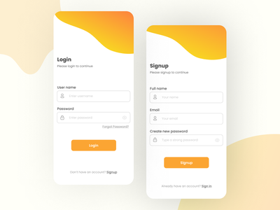 登录和注册屏幕(Login and Signup Screen)