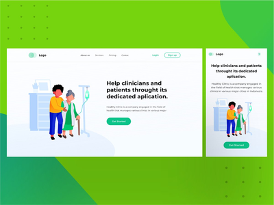 Medical Landingpage UI 与您的网站 1.3 的插图(Medical Landingpage UI with illustration for your website 1.3)