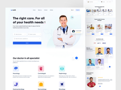 医疗登陆页面设计(Medical Landing page design)