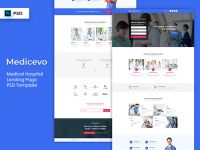 医疗登陆页面PSD模板(Medical Landing Page PSD Template)