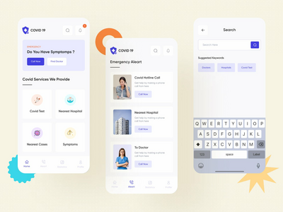 医疗服务应用程序 - UI 套件(Medical Service App - Ui Kits)