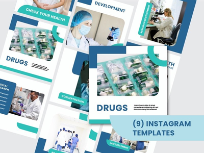 医疗 Instagram 提要模板 专业清洁(Medical Instagram Feed Templates Professional Clean)