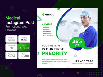 医疗社交媒体帖子模板(Medical Social Media Post Template)