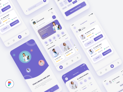 Medicare - 医生预约移动 UI 套件(Medicare - Doctor Appoitment Mobile Ui Kits)