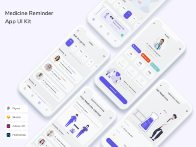 药物提醒应用程序 UI 套件(Medicine Reminder App UI Kit)